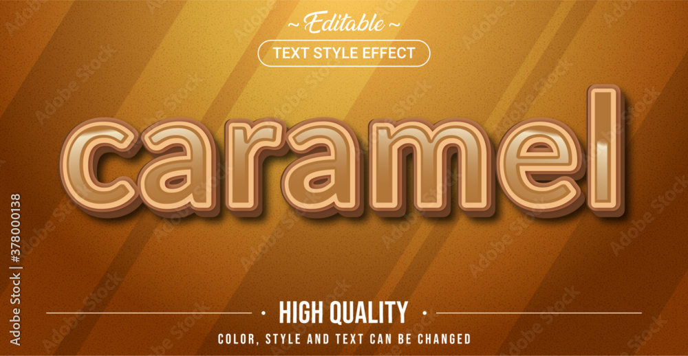 Aufkleber editable text style effect - caramel theme style.