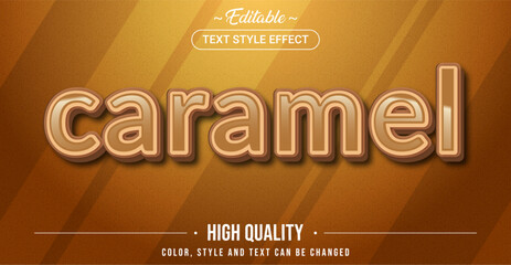 Editable text style effect - Caramel theme style.