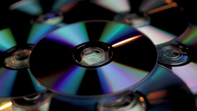 CD and DVD Digital Multimedia and Data Storage. Close Up of Recordable Media