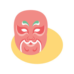 Isolated mask asian typical culture places icon- Vector