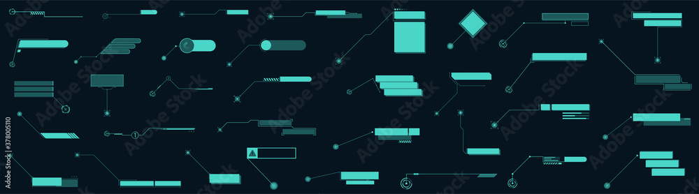 Poster Callouts titles template. Callout bar labels box in modern style. info call bars. Modern digital information boxes layout templates. Futuristic User interface elements HUD, UI and video. Vector set