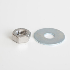 Steel nut and washer