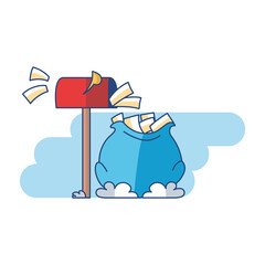 Isolated letters christmas blue decorative icon - Vector