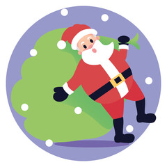 Isolated santa clauss gifts christmas time season icon- Vector