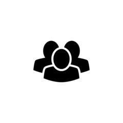 Leadership Icon in black flat glyph, filled style isolated on white background