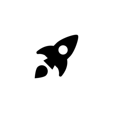 recommend clip art: Launch icon in black flat glyph, filled style isolated on white background