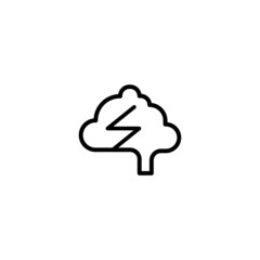 Brainstorm Icon  in black line style icon, style isolated on white background