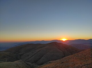 sunset in the mountains