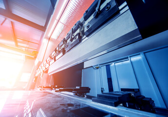 Modren hydraulic bending machine at metal manufactory