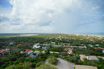 Fototapeta na wymiar Aerial view of Daytona Beach and Halifax river