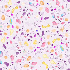 Terrazzo Texture Vector. Flooring Seamless Pattern