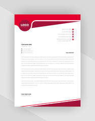 Red color Corporate letterhead template design.