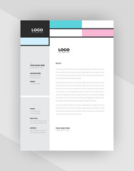 Unique concept Corporate letterhead template design.