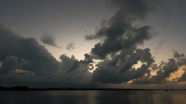 Sunset over the MacKay River, St Simons Island, Georgia, USA