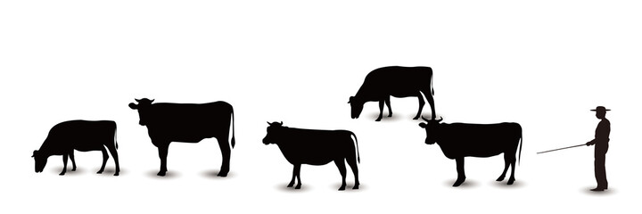 丑　年賀状　シルエット　アイコン