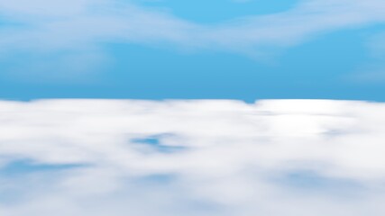 空の上から見た気持ちの良い雲、3Dレンダリング