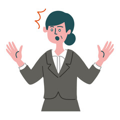 スーツ　女性　士業　驚いている

