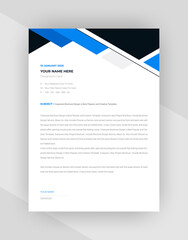 Black & Blue  Abstract letterhead template design.