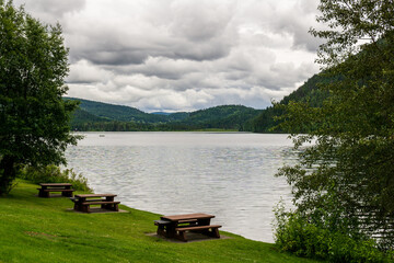 Paul Lake Provincial Park picnic area Summer time british columbia canada