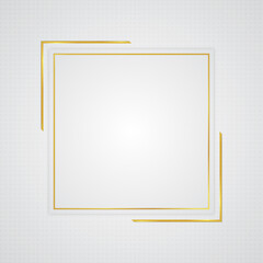 White luxury background square gold frame overlap layer design