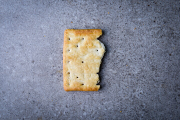Broken dry crackers