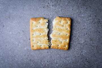 Broken dry crackers