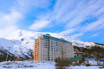 The Begich Towers Condominium is a building in the small city of Whittier, Alaska.  Whittier is a city at the head of the Passage Canal in the U.S. state of Alaska, 