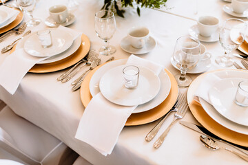table set for a wedding reception