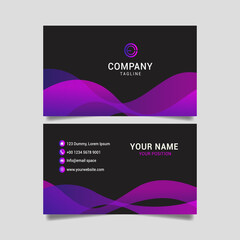 wave business card template vector illustration