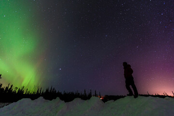 Naklejka na ściany i meble Northern lights, Fairbanks, Alaska