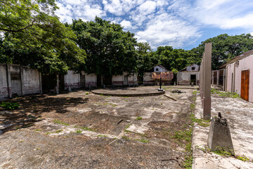 Beautiful view of the San Lucas national Ruins and forest- in Costa Rica