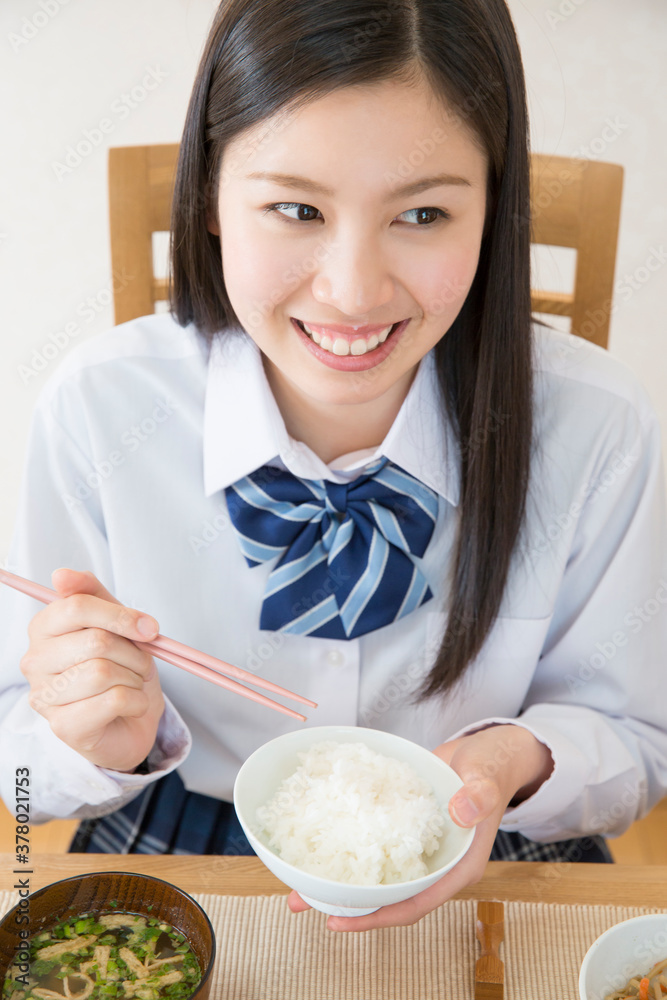 Sticker 食事をする女子学生