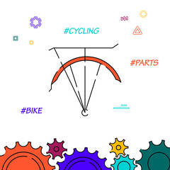Bike rack filled line vector icon, simple illustration, related bottom border.