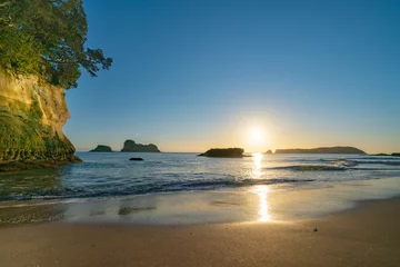 Papier Peint photo Cathedral Cove Sunrise at Cathedral Cove  on Coromandel Peninsula New Zealand