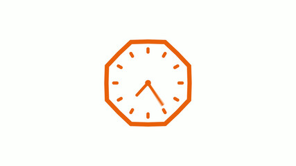 New brown color counting down 12 hours clock icon on white background