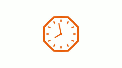 New brown color counting down 12 hours clock icon on white background