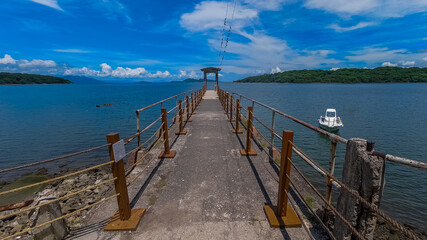 Beautiful view of the San Lucas national park dock -pier- in Costa Rica