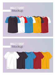 teen mockup shirts set colors