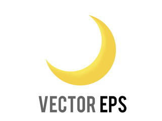 Vector thin gradient golden yellow crescent moon emoji icon