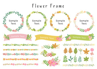 秋のフラワーフレームセット 