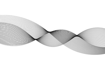 abstract black wave lines on white background