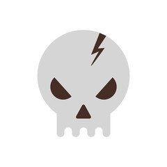 halloween head skull broken flat style icon