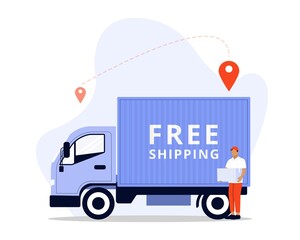 Free shipping concept illustration
