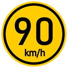 Vehicle driving speed limit icon.