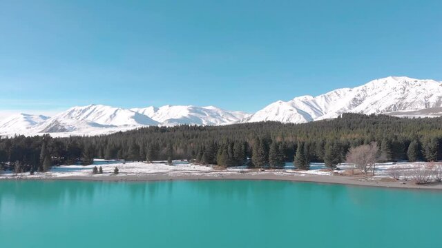 Mavic air at Lake Tekapo near Mt dobson and Round Hill ski area.