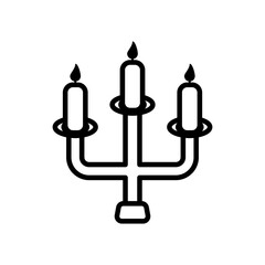 chandelier with candles line style icon