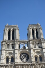 August 23, 2012: Notre Dame Cathedral in Paris with its unique architecture in the world