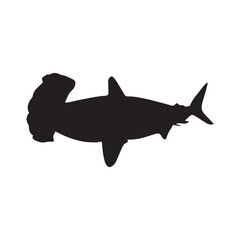 Swimming Horn Shark (Heterodontus Francisci) On a Side View Silhouette Found In Map Of North And West America. Good To Use For Element Print Book, Animal Book and Animal Content