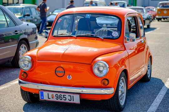 wels, austria, 13 sep 2020, vintage zastava 750 compat limousine at the classic austria, exhibition of old cars, tractors and motorbikes