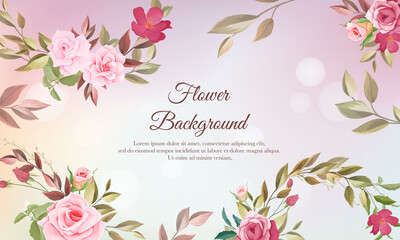 Beautiful hand drawing flowers background